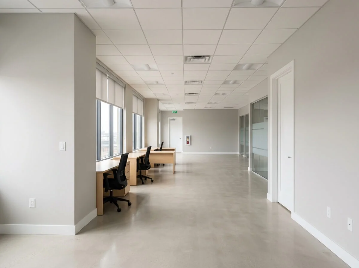 Completed office painting project in Burnley
