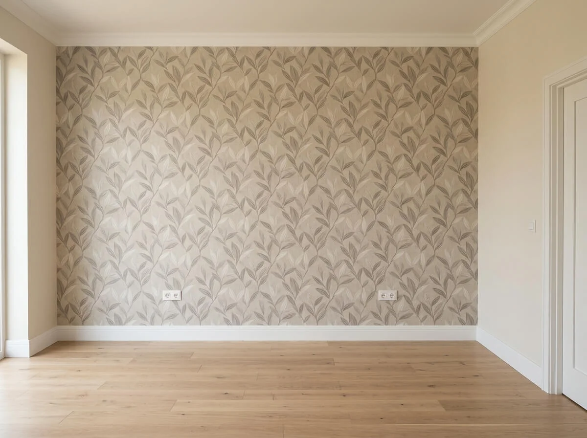 Completed wallpaper feature wall in Burnley